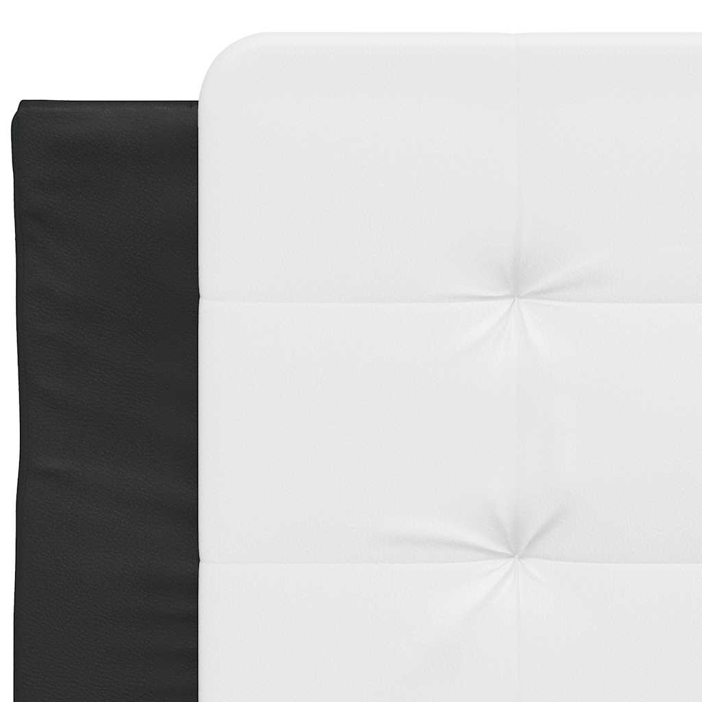 sengeramme uden madras Zadar 90x200 cm kunstlæder sort og hvid