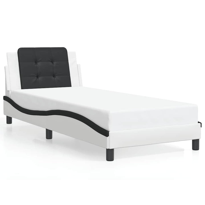 sengeramme uden madras Zadar 100x200 cm kunstlæder sort og hvid
