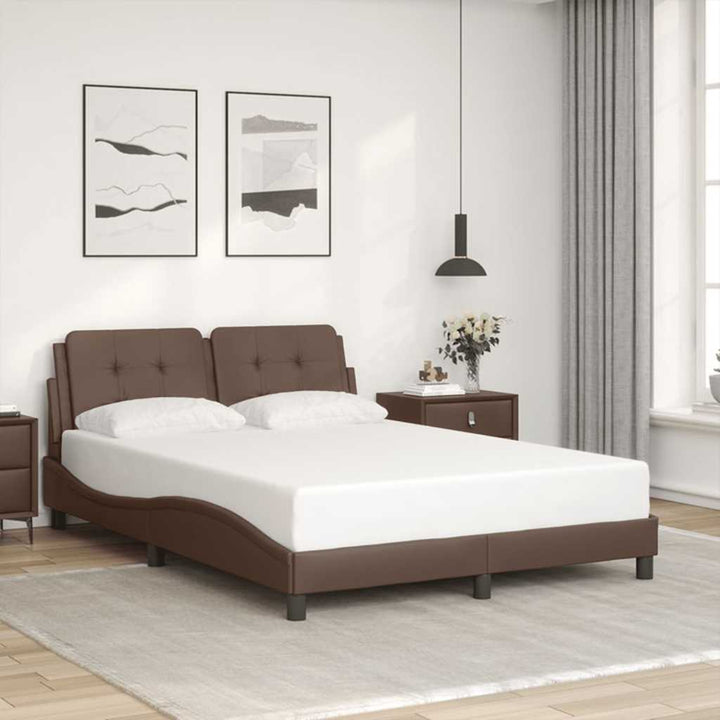sengeramme uden madras Zadar 120x200 cm kunstlæder brun
