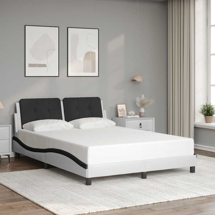 sengeramme uden madras Zadar 120x200 cm kunstlæder hvid og sort