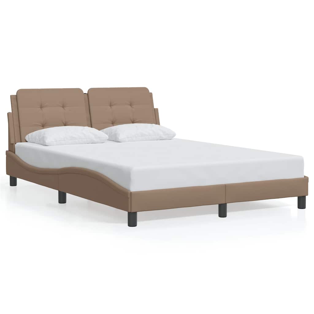 sengeramme uden madras Zadar 140x190 cm kunstlæder cappuccinofarvet