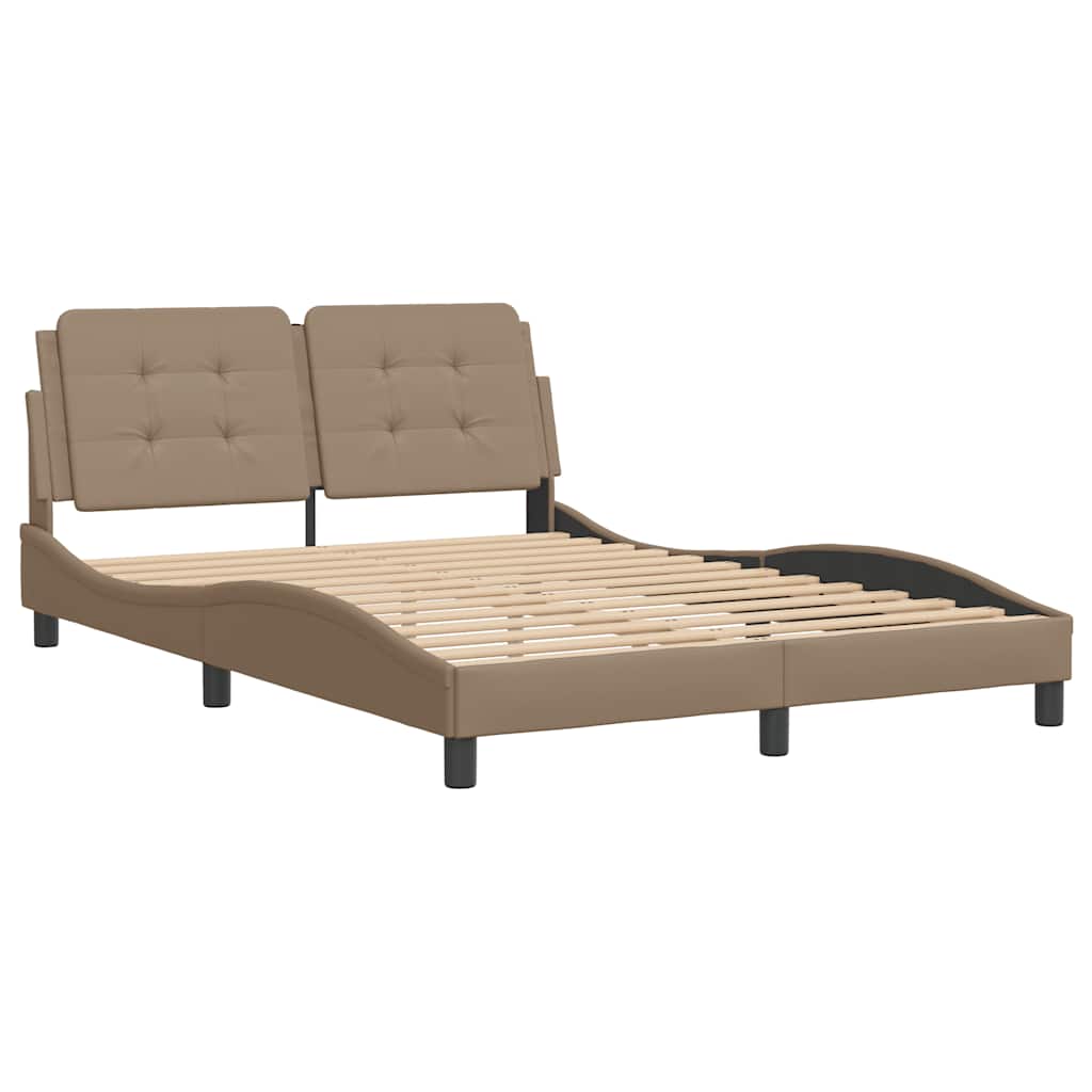 sengeramme uden madras Zadar 140x190 cm kunstlæder cappuccinofarvet