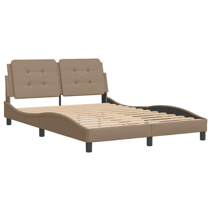 sengeramme uden madras Zadar 140x190 cm kunstlæder cappuccinofarvet
