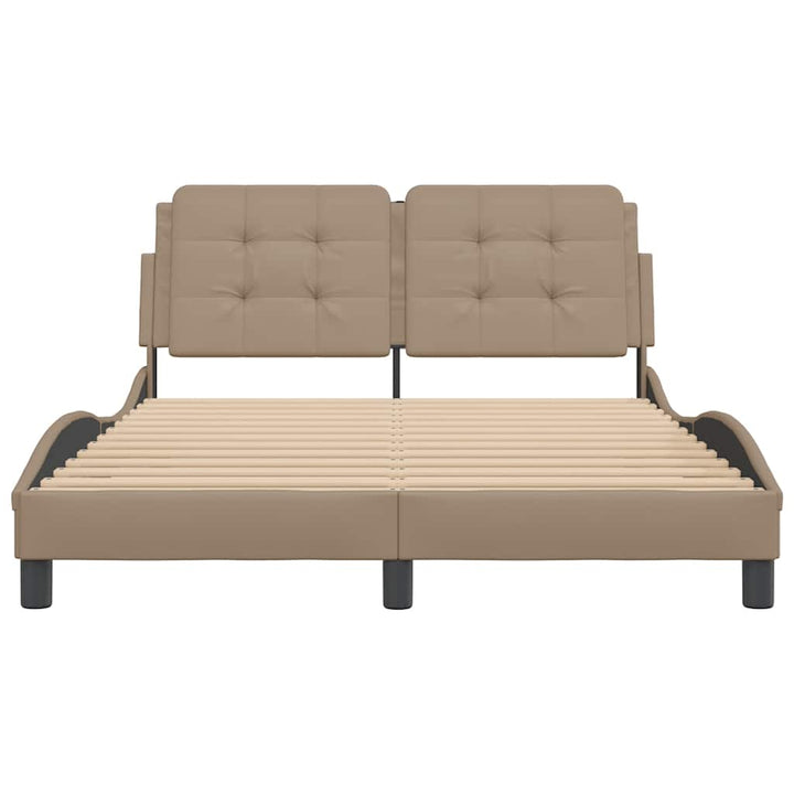 sengeramme uden madras Zadar 140x190 cm kunstlæder cappuccinofarvet