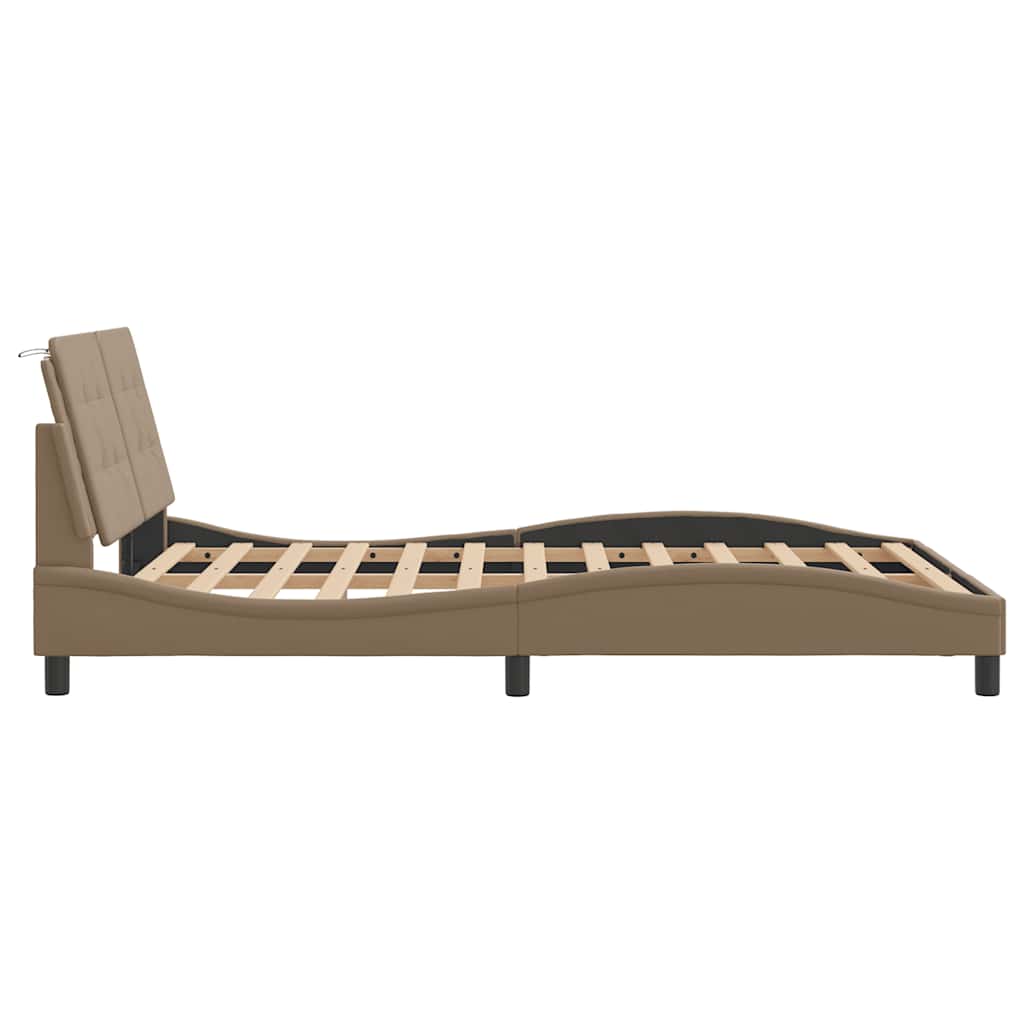 sengeramme uden madras Zadar 140x190 cm kunstlæder cappuccinofarvet