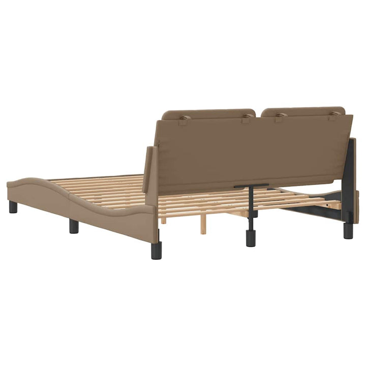 sengeramme uden madras Zadar 140x190 cm kunstlæder cappuccinofarvet