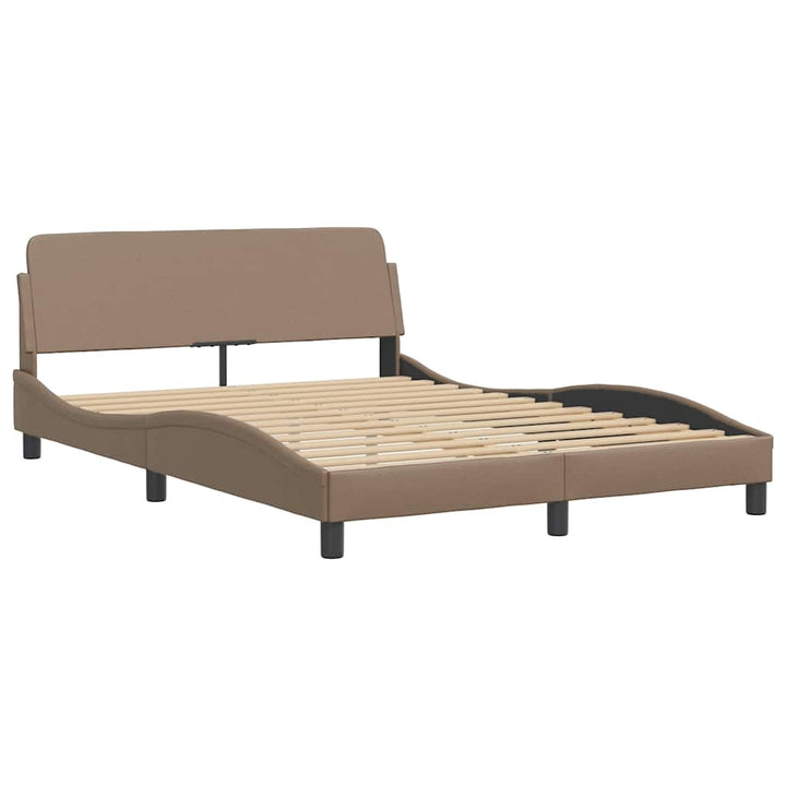 sengeramme uden madras Zadar 140x190 cm kunstlæder cappuccinofarvet