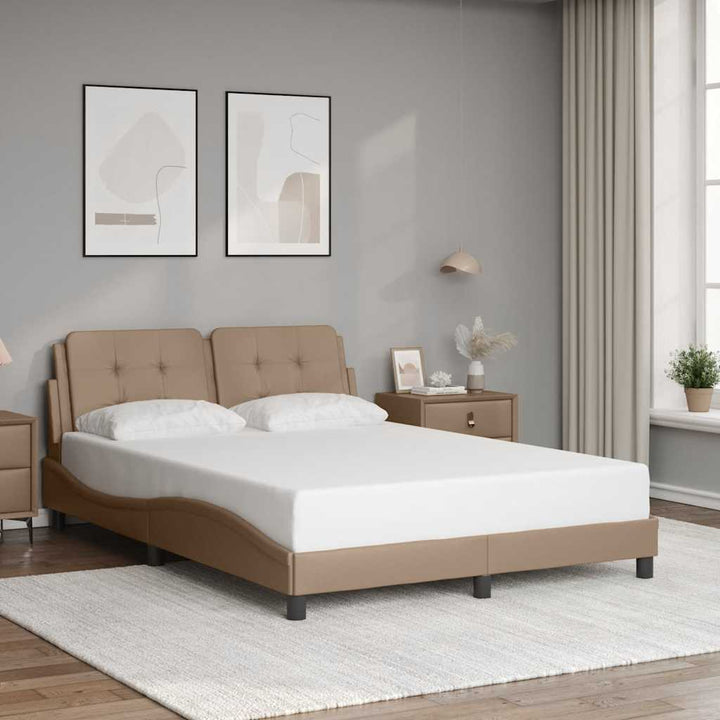 sengeramme uden madras Zadar 140x190 cm kunstlæder cappuccinofarvet