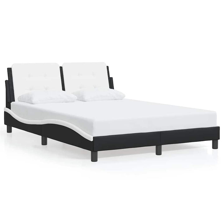 sengeramme uden madras Zadar 140x190 cm kunstlæder sort og hvid