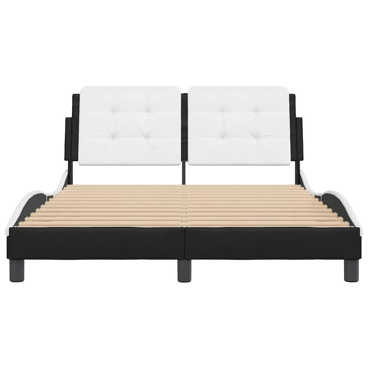 sengeramme uden madras Zadar 140x190 cm kunstlæder sort og hvid