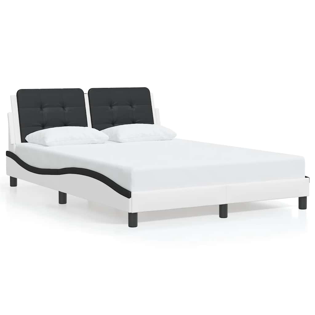 sengeramme uden madras Zadar 140x190 cm kunstlæder hvid og sort