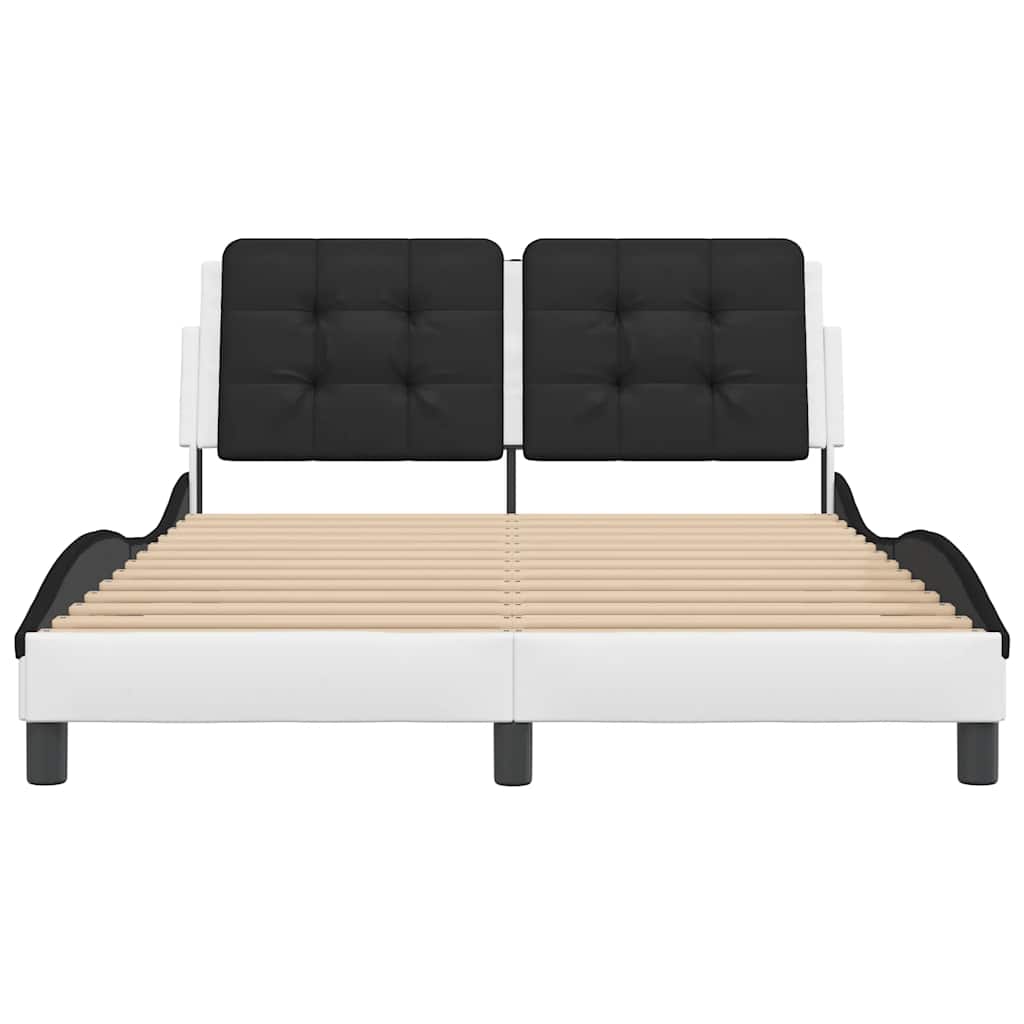 sengeramme uden madras Zadar 140x190 cm kunstlæder hvid og sort