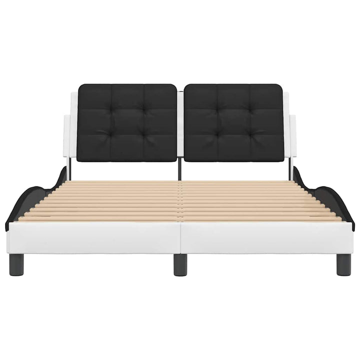 sengeramme uden madras Zadar 140x190 cm kunstlæder hvid og sort