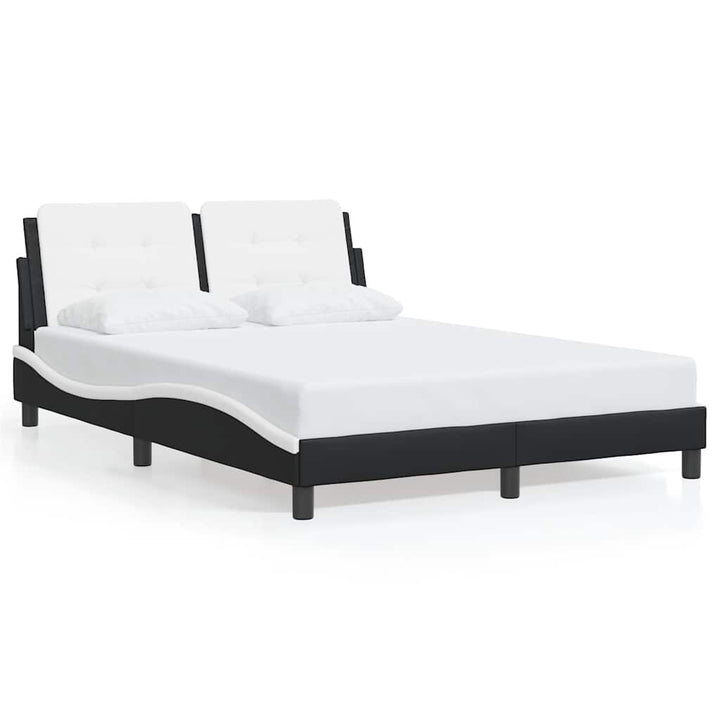 sengeramme uden madras Zadar 140x200 cm kunstlæder sort og hvid