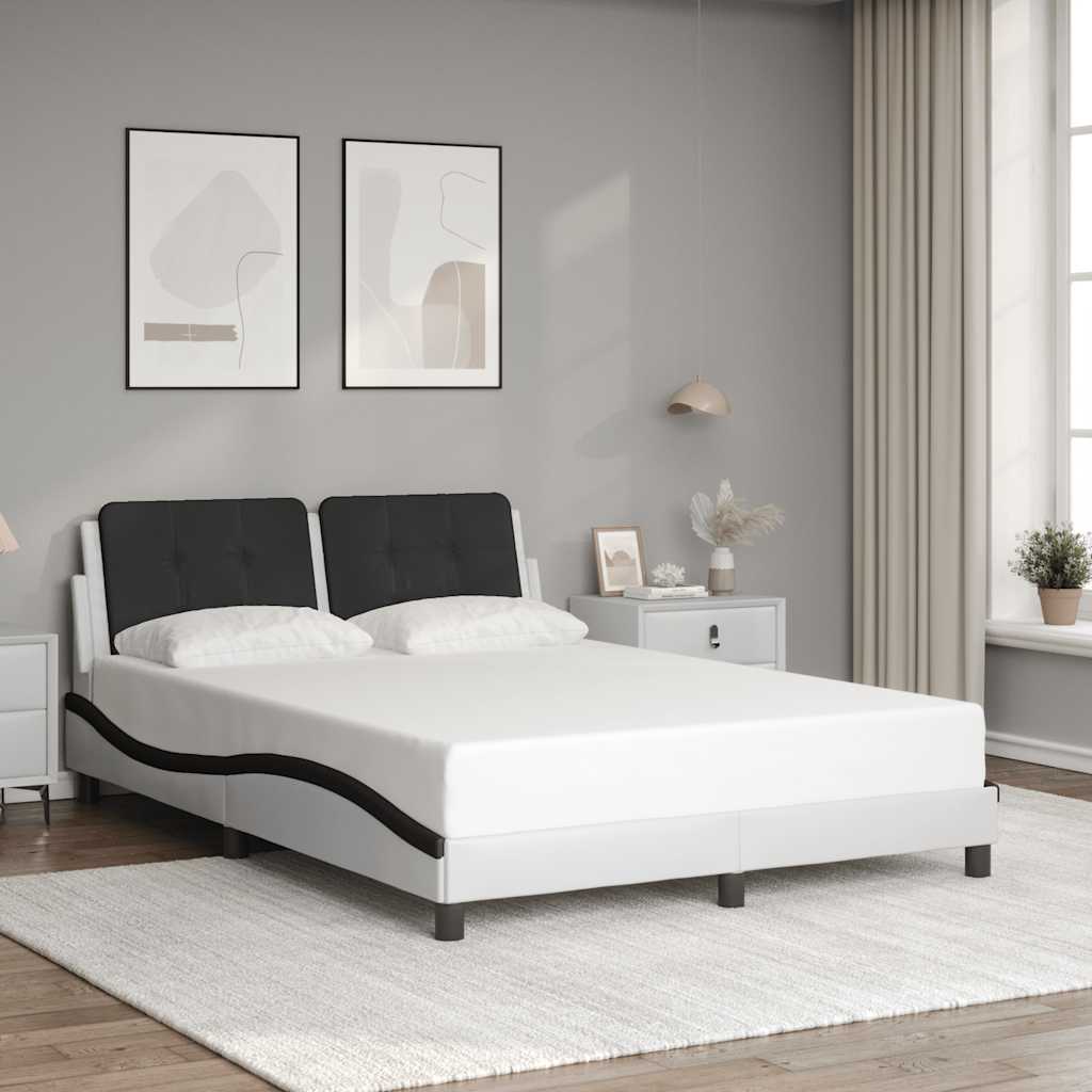 sengeramme uden madras Zadar 140x200 cm kunstlæder hvid og sort