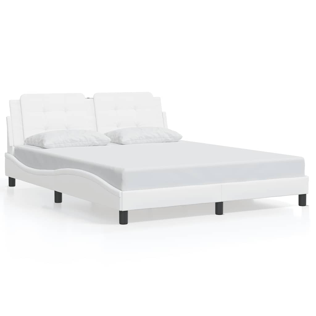 sengeramme uden madras Zadar 160x200 cm kunstlæder hvid