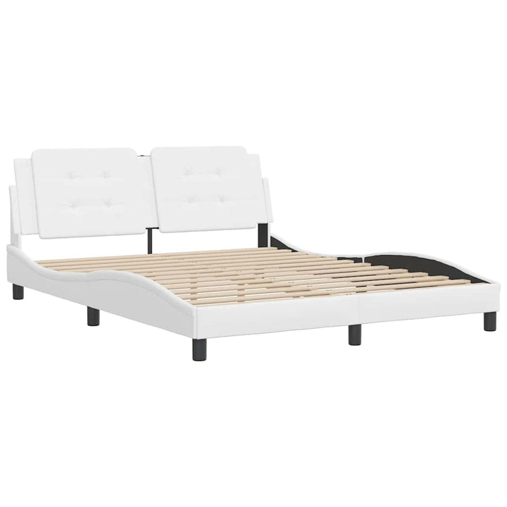 sengeramme uden madras Zadar 160x200 cm kunstlæder hvid