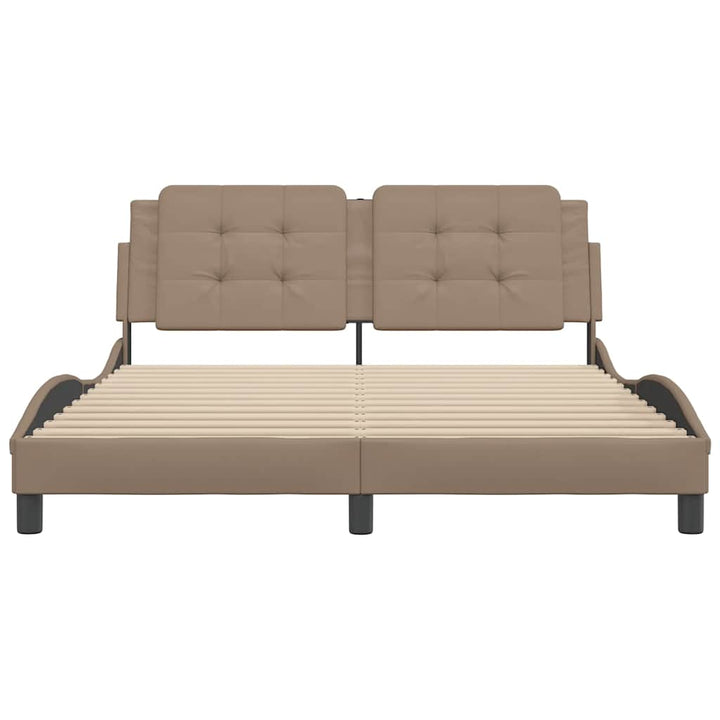 sengeramme uden madras Zadar 160x200 cm kunstlæder cappuccinofarvet