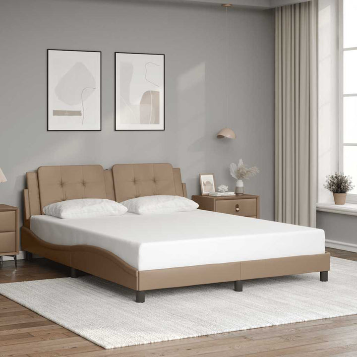 sengeramme uden madras Zadar 160x200 cm kunstlæder cappuccinofarvet