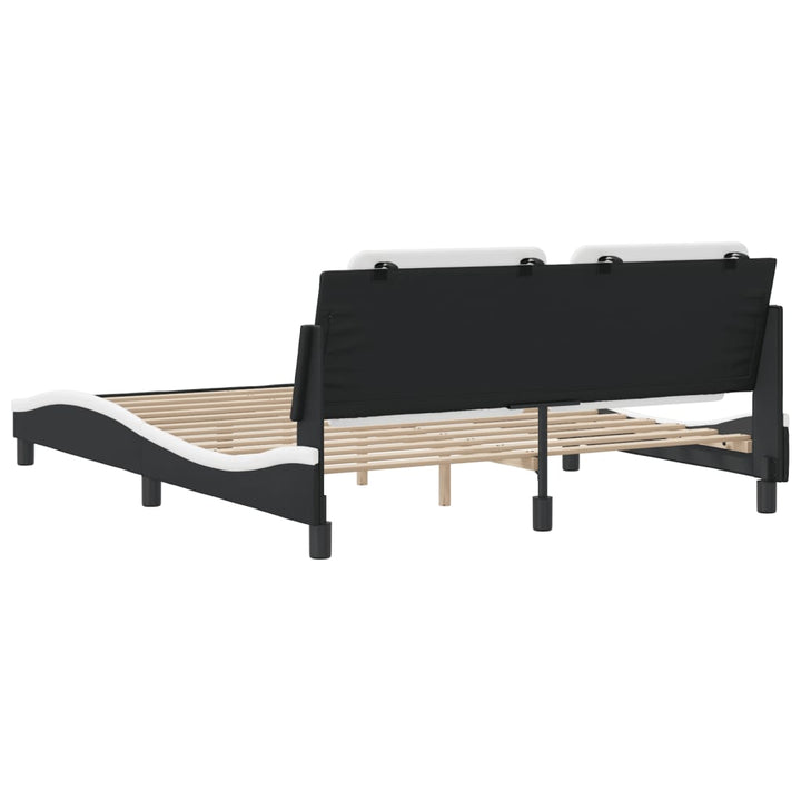 sengeramme uden madras Zadar 160x200 cm kunstlæder sort og hvid