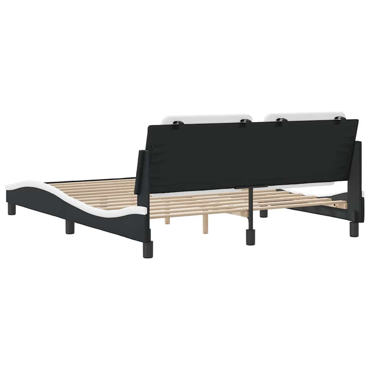 sengeramme uden madras Zadar 160x200 cm kunstlæder sort og hvid