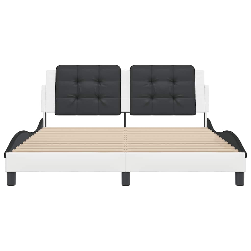 sengeramme uden madras Zadar 160x200 cm kunstlæder hvid og sort