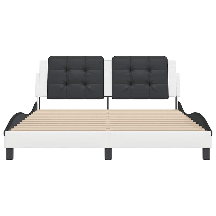 sengeramme uden madras Zadar 160x200 cm kunstlæder hvid og sort