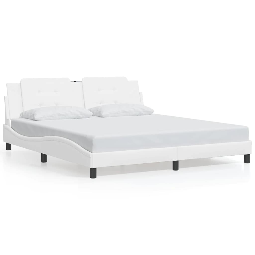 sengeramme uden madras Zadar 180x200 cm kunstlæder hvid