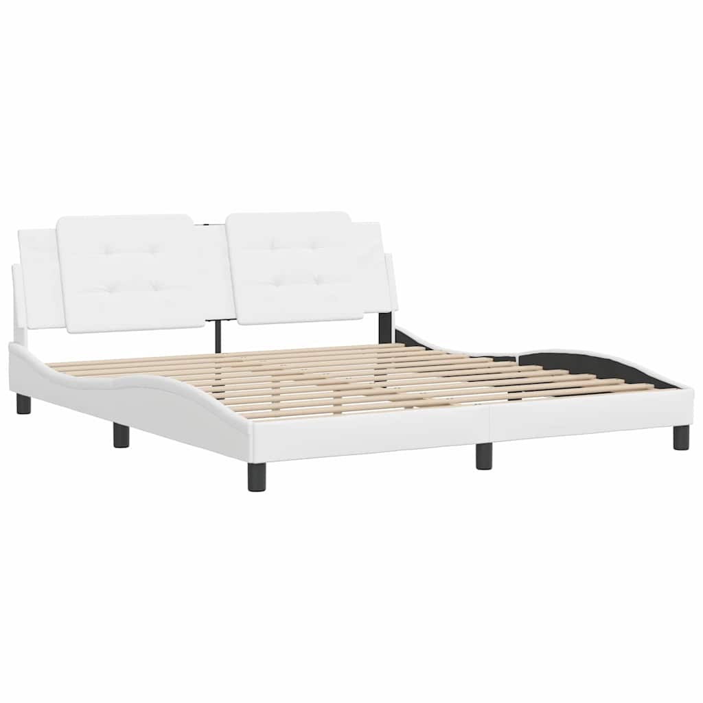 sengeramme uden madras Zadar 180x200 cm kunstlæder hvid