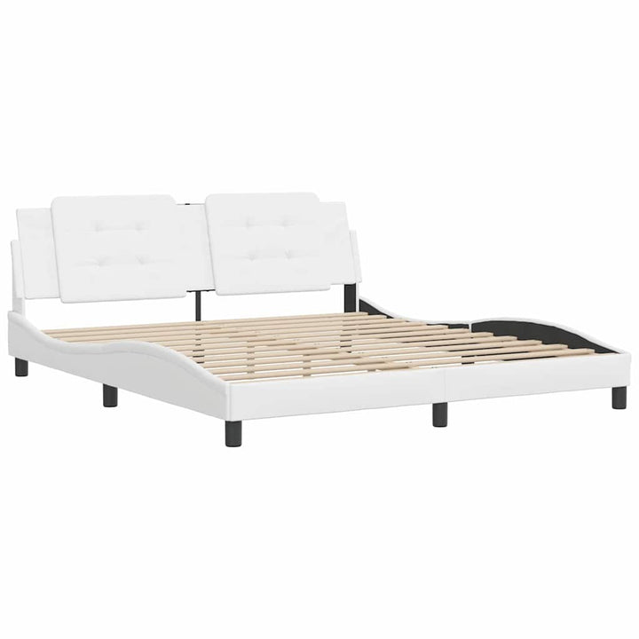 sengeramme uden madras Zadar 180x200 cm kunstlæder hvid