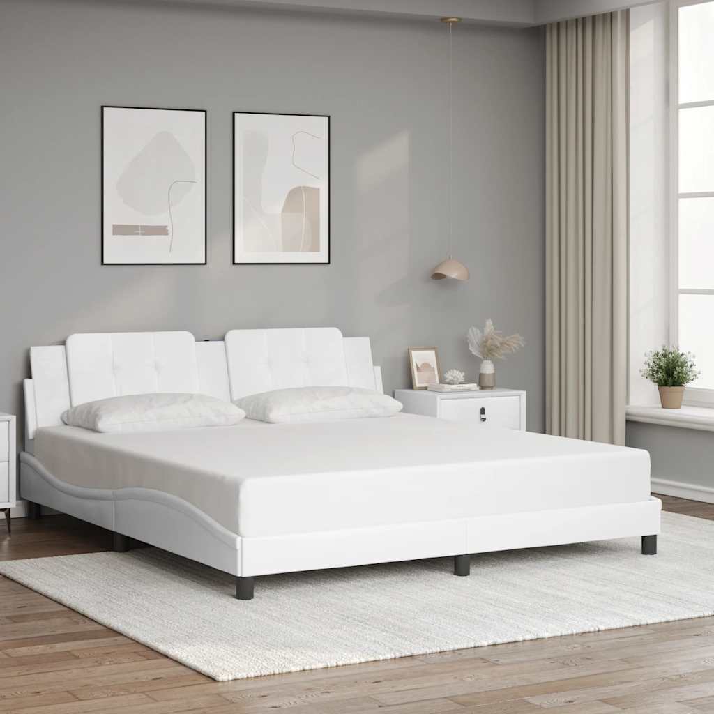 sengeramme uden madras Zadar 180x200 cm kunstlæder hvid