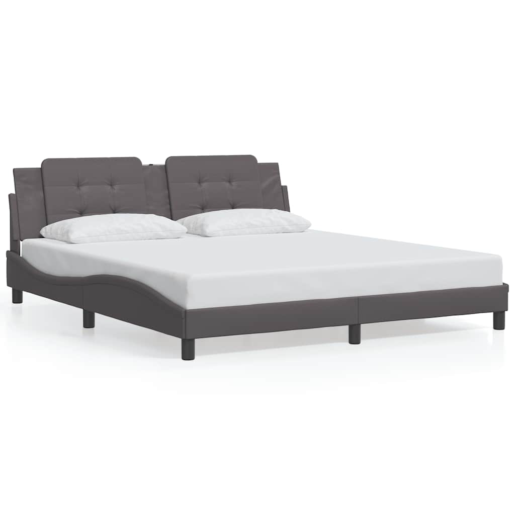 sengeramme uden madras Zadar 180x200 cm kunstlæder grå