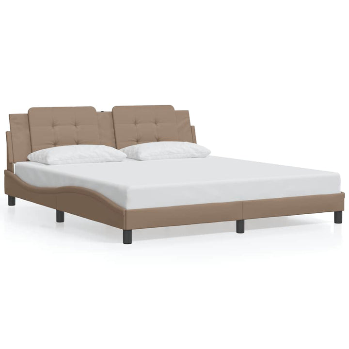 sengeramme uden madras Zadar 180x200 cm kunstlæder cappuccinofarvet