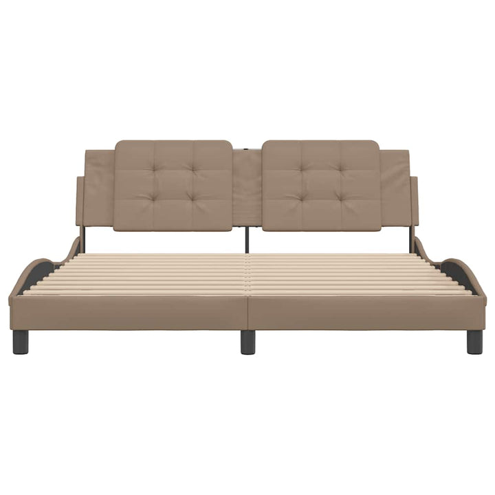 sengeramme uden madras Zadar 180x200 cm kunstlæder cappuccinofarvet