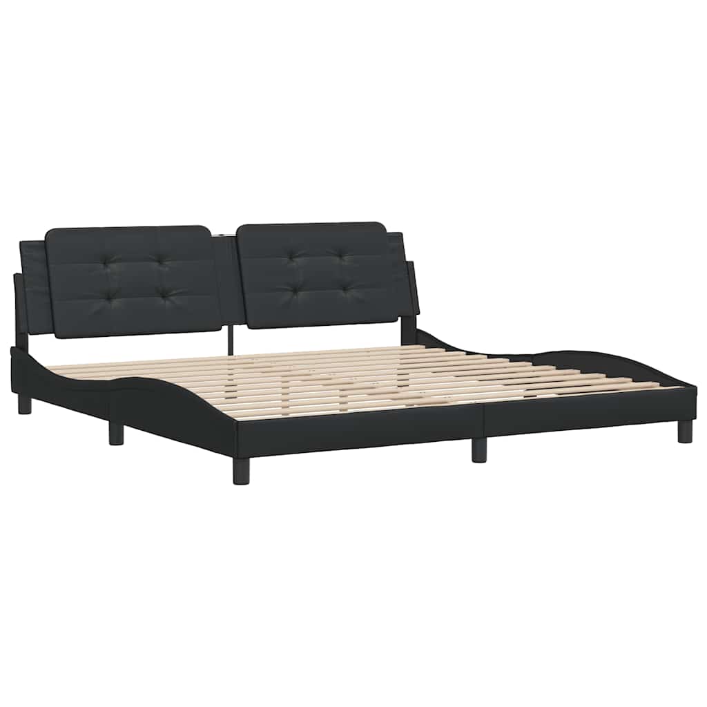 sengeramme uden madras Zadar 200x200 cm kunstlæder sort