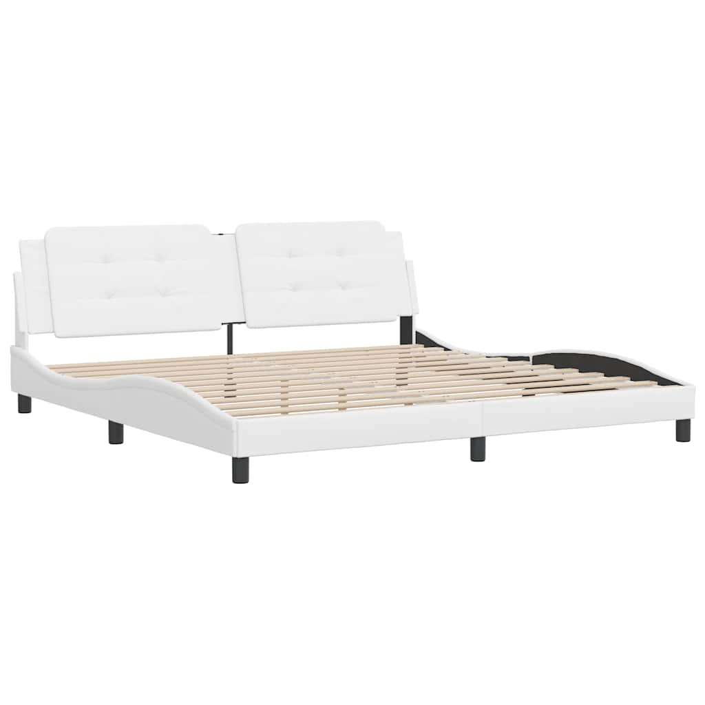 sengeramme uden madras Zadar 200x200 cm kunstlæder hvid