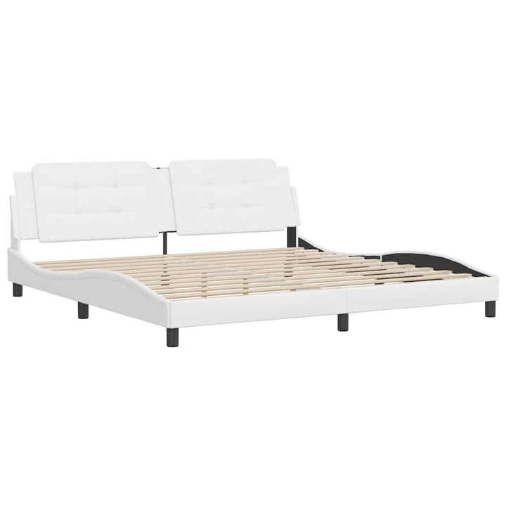 sengeramme uden madras Zadar 200x200 cm kunstlæder hvid