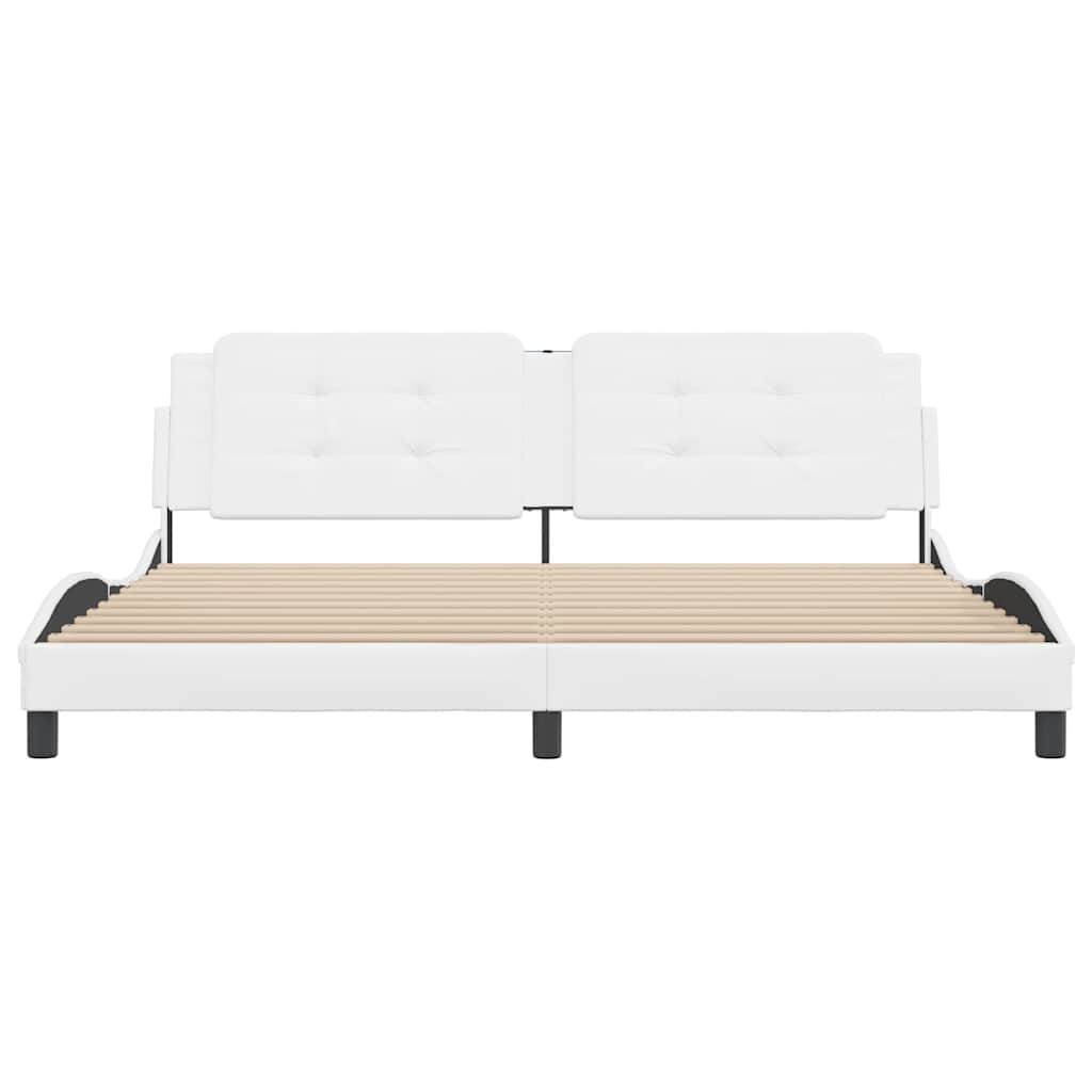 sengeramme uden madras Zadar 200x200 cm kunstlæder hvid
