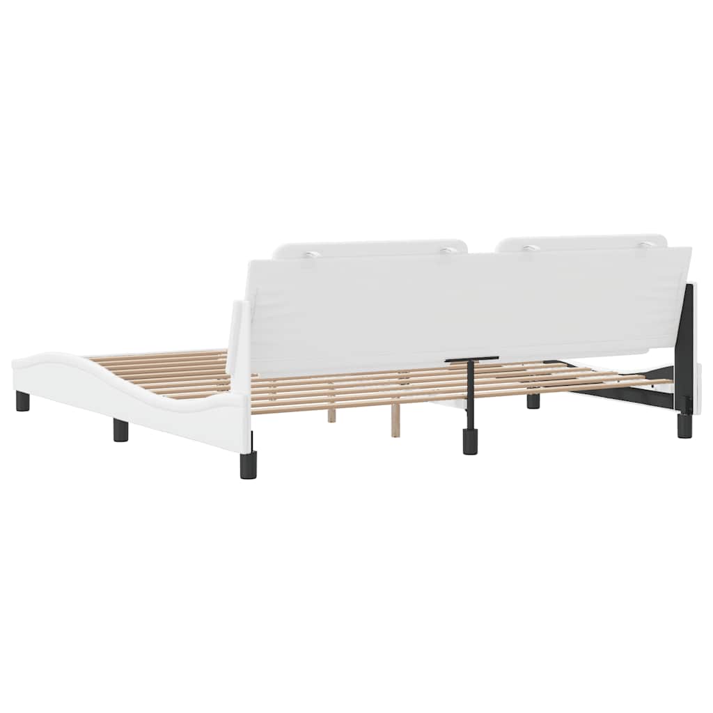 sengeramme uden madras Zadar 200x200 cm kunstlæder hvid