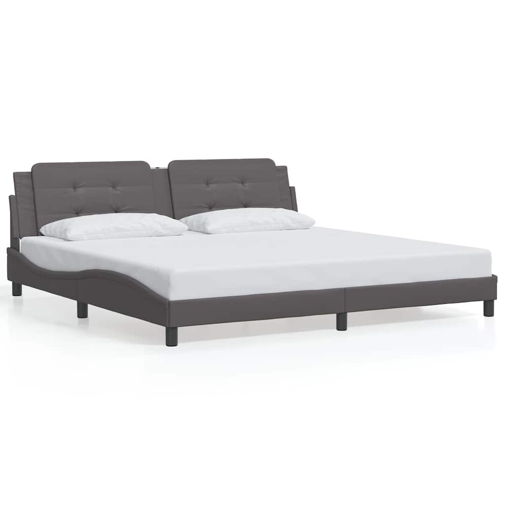 sengeramme uden madras Zadar 200x200 cm kunstlæder grå