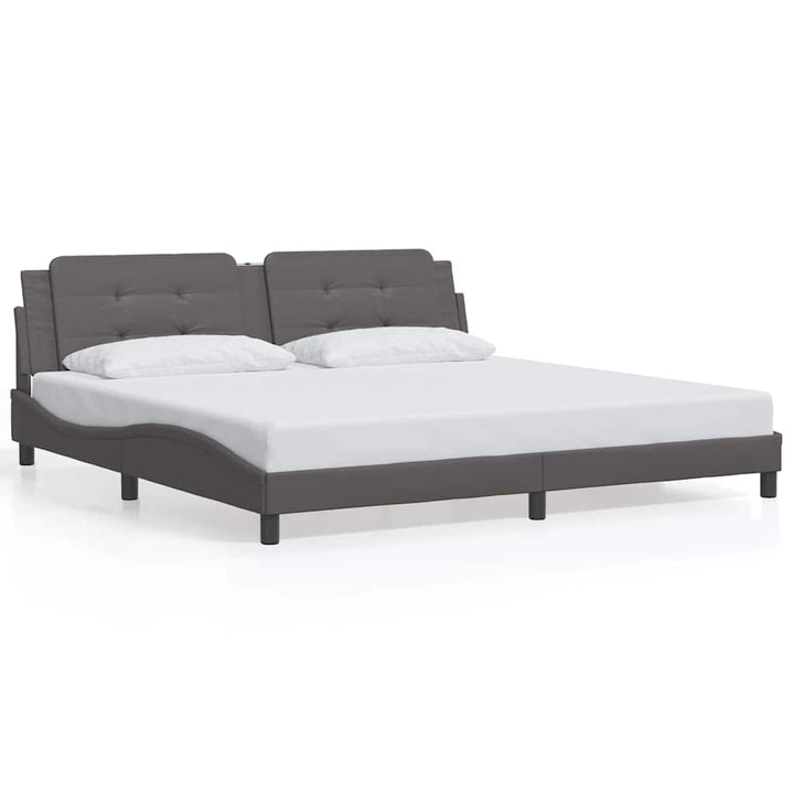 sengeramme uden madras Zadar 200x200 cm kunstlæder grå