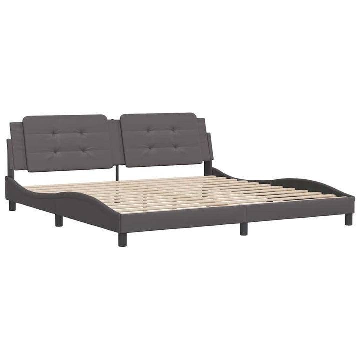 sengeramme uden madras Zadar 200x200 cm kunstlæder grå