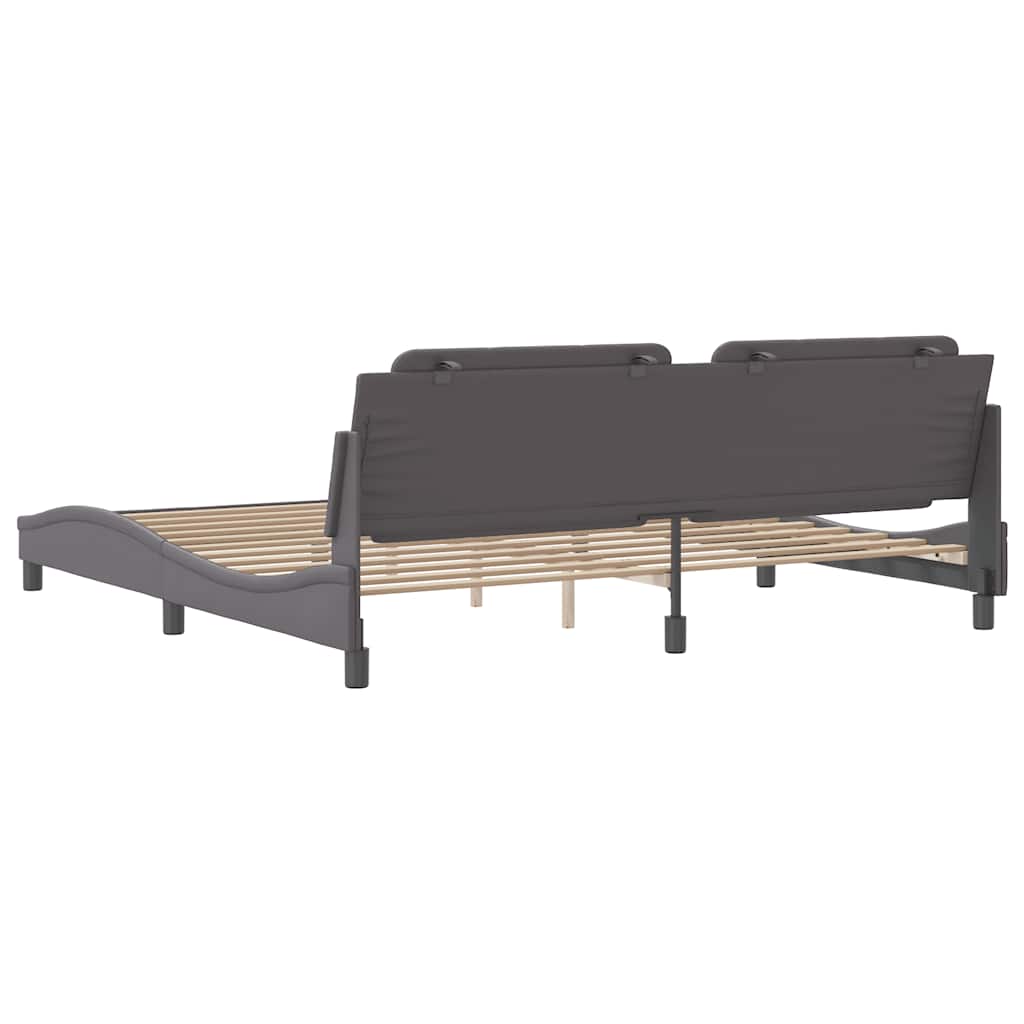 sengeramme uden madras Zadar 200x200 cm kunstlæder grå