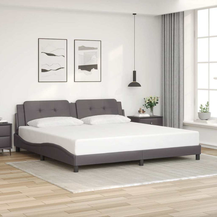 sengeramme uden madras Zadar 200x200 cm kunstlæder grå