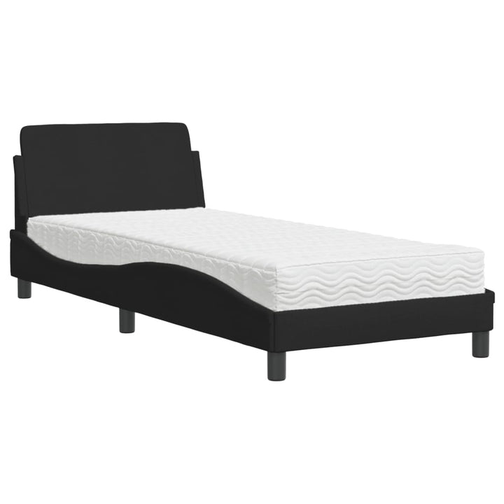 seng med madras Dover 80x200 cm stof sort