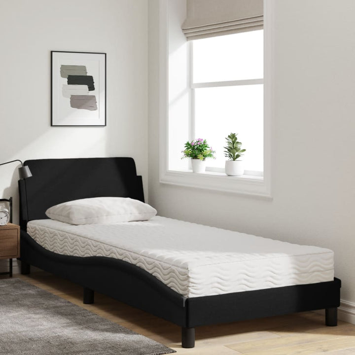 seng med madras Dover 80x200 cm stof sort