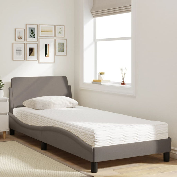 seng med madras Dover 80x200 cm stof gråbrun