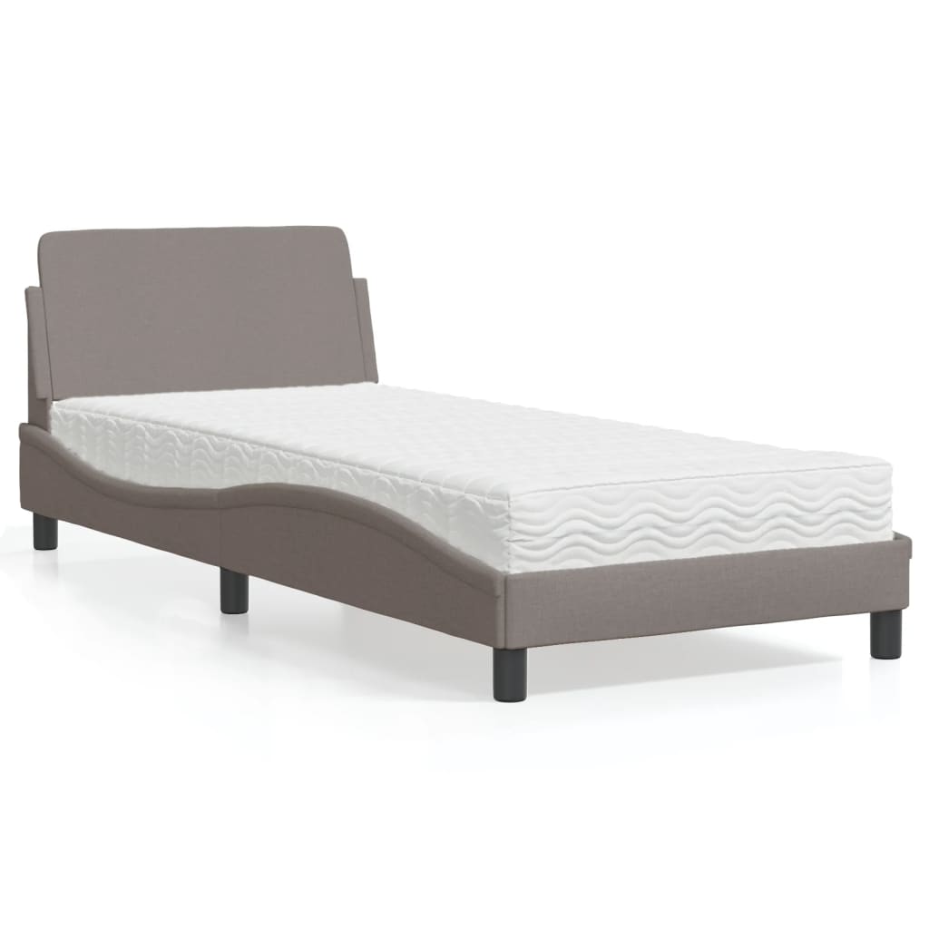 seng med madras Dover 80x200 cm stof gråbrun