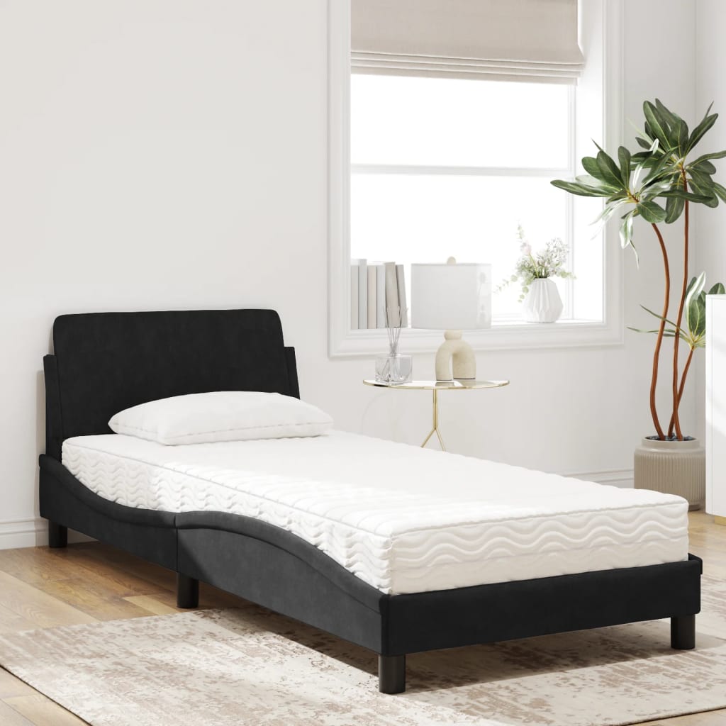 seng med madras Dover 80x200 cm velour sort