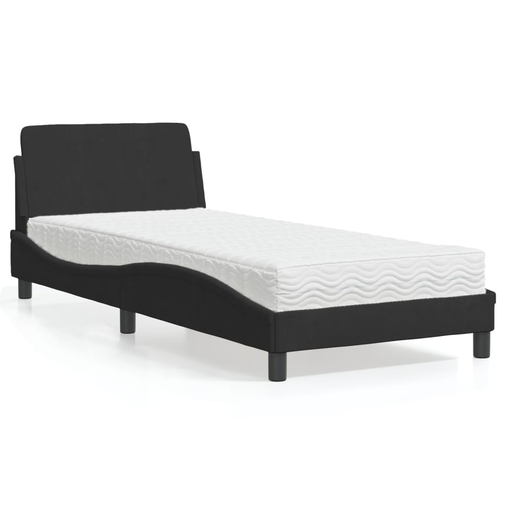 seng med madras Dover 80x200 cm velour sort